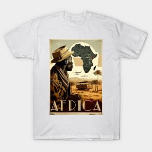 Africa Safari Vintage Travel Art Poster T-Shirt